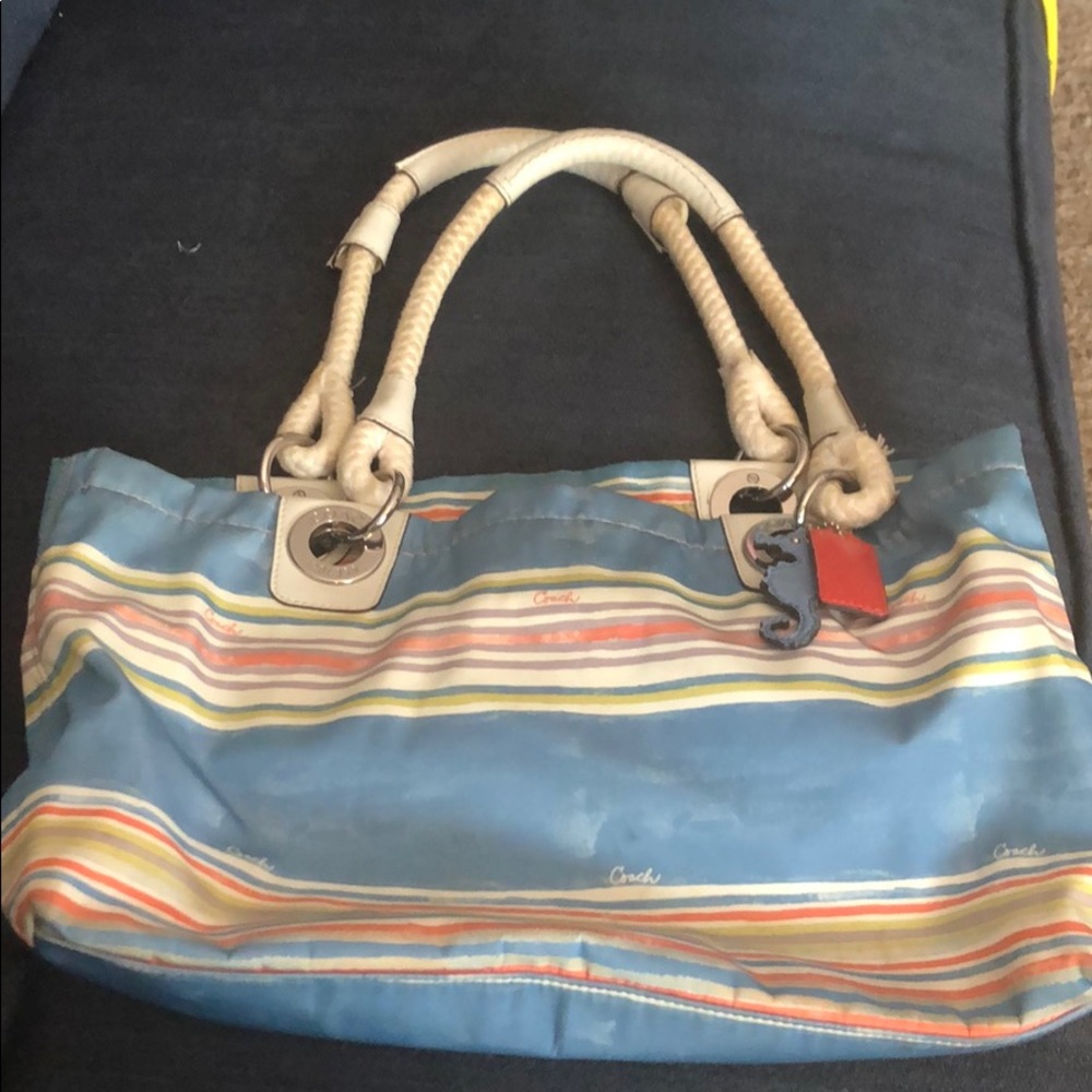 Coach Nautical East West Beach Tote Bag F16624